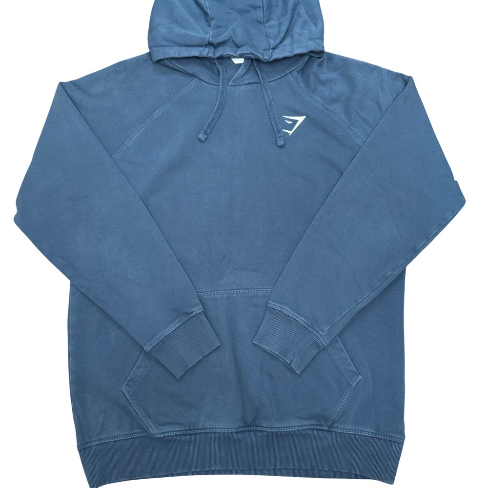 Gymshark Pullover Hoodie Mens Size Large Blue Long Sleeve Logo Sweatshirt‎